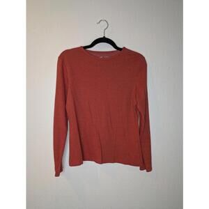 Horny Toad Long Sleeve Knit Top Rust Orange Crewneck Size M